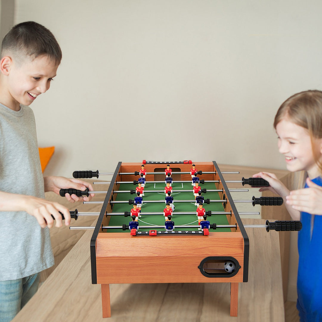 Wooden Table Football Set with Footballs for Adults and Kids