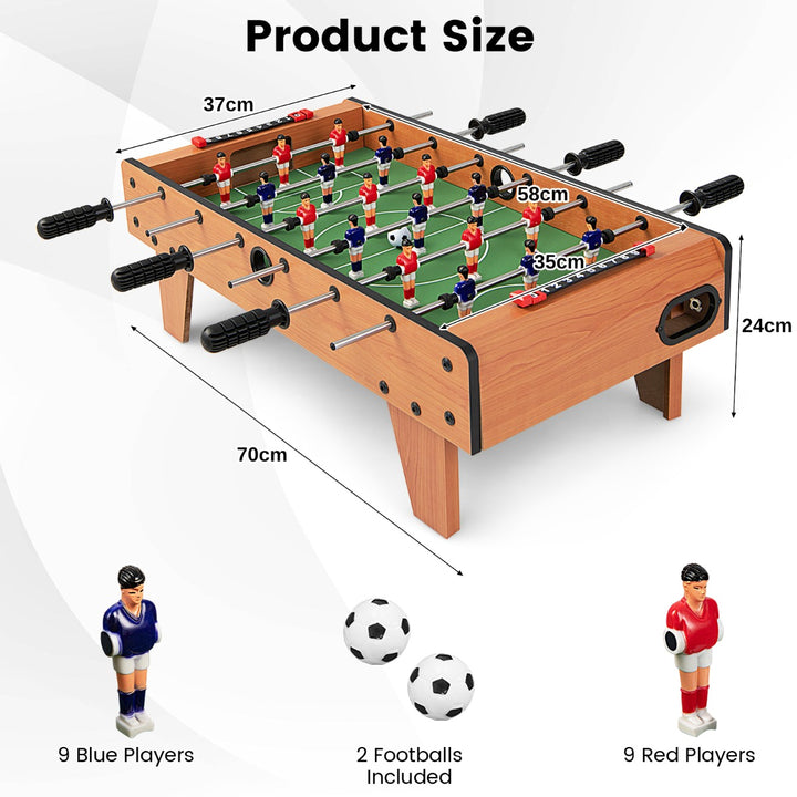 Wooden Table Football Set with Footballs for Adults and Kids