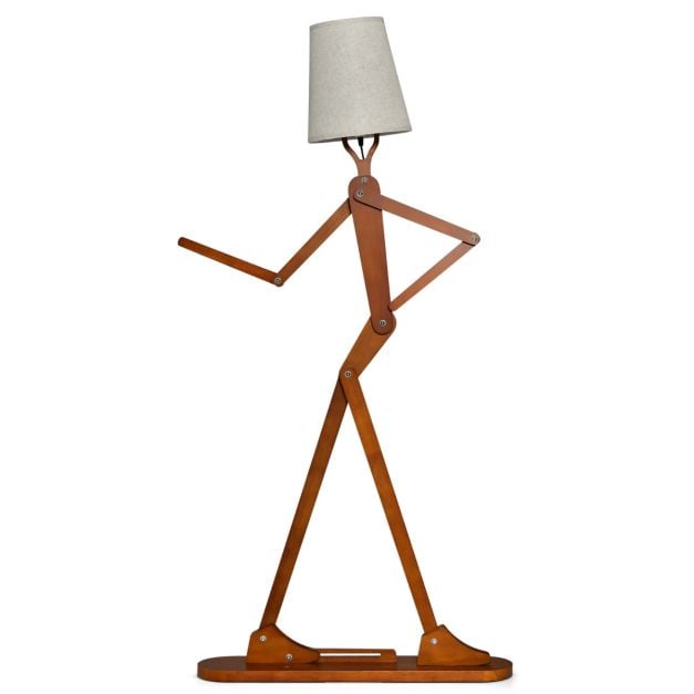 Wooden Floor Lamp with Adjustable Joints and Changeable Shape
