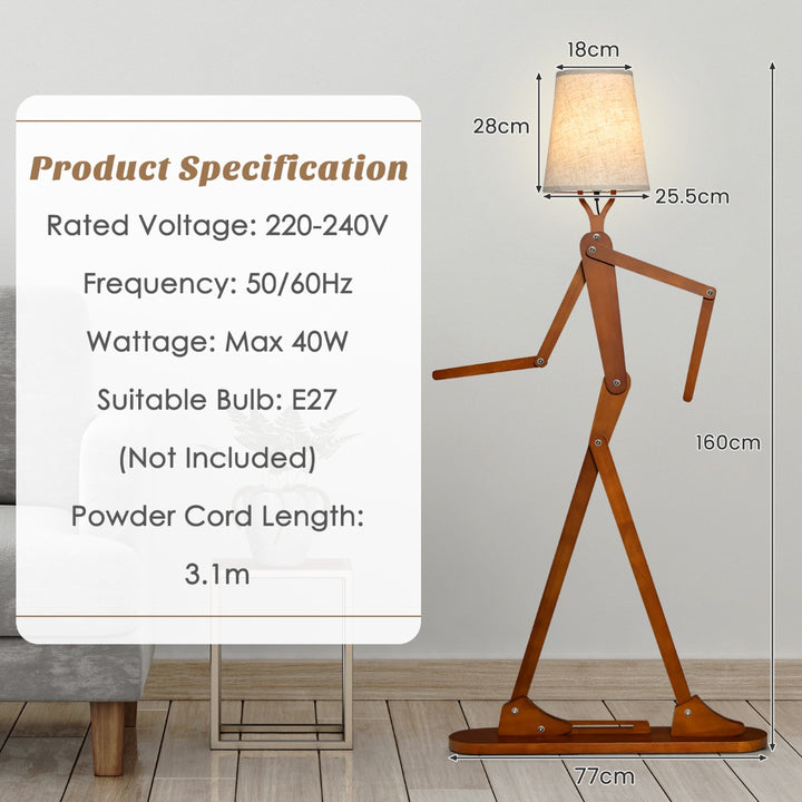 Wooden Floor Lamp with Adjustable Joints and Changeable Shape - TidySpaces