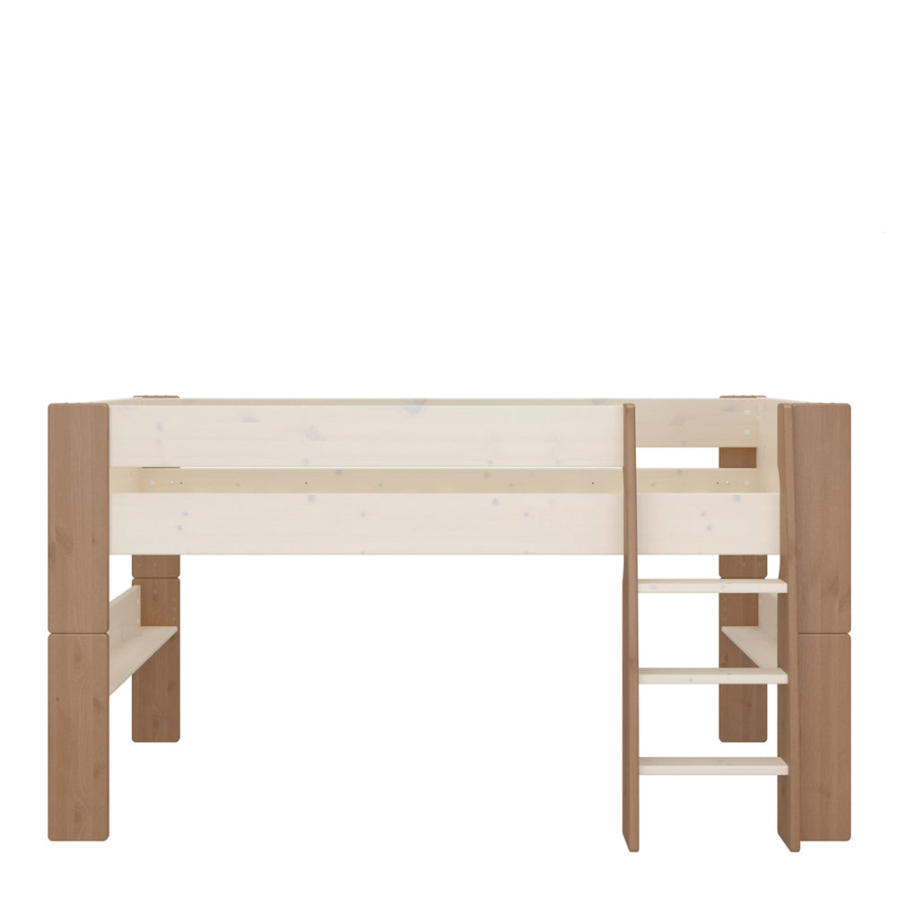 Steens for Kids Mid Sleeper in Whitewash Grey Brown Lacquered - TidySpaces