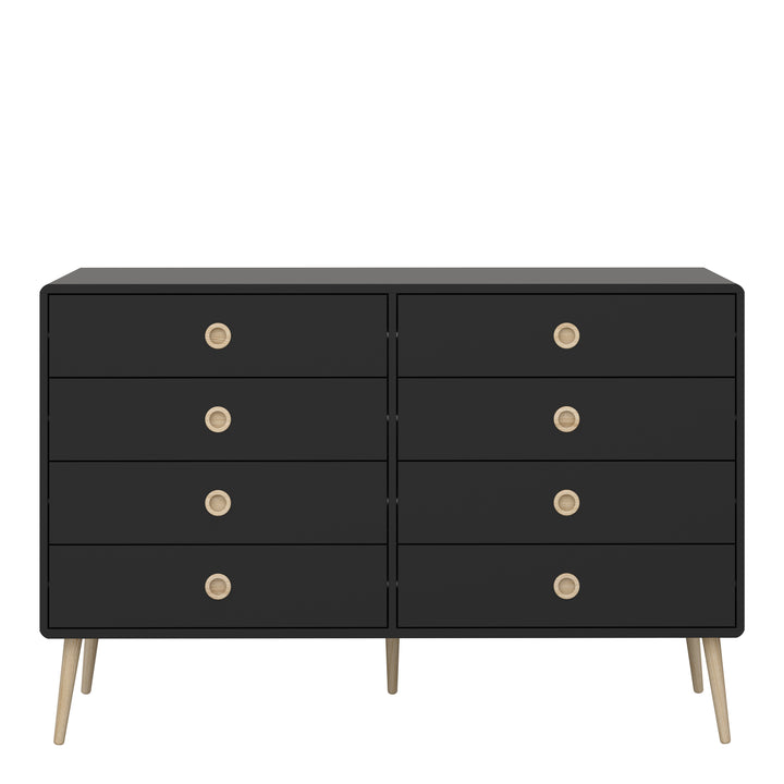 Softline 4 + 4 Wide Chest Black Painted - TidySpaces