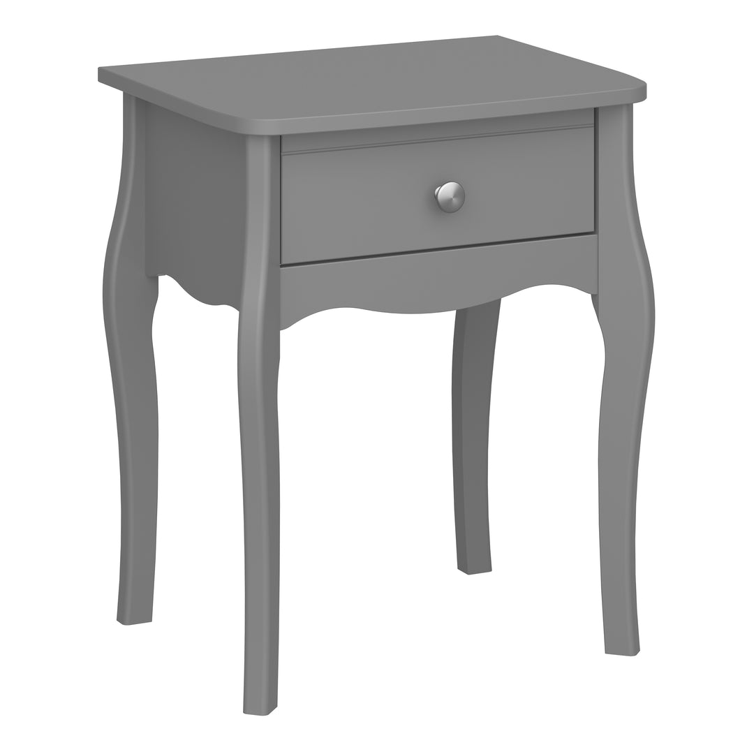 Baroque Nightstand Folkestone Grey with Rose Gold Colour Handles - TidySpaces