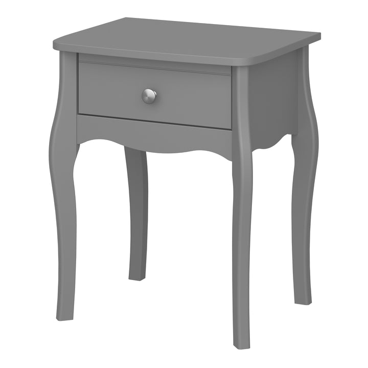 Baroque Nightstand Folkestone Grey with Rose Gold Colour Handles - TidySpaces