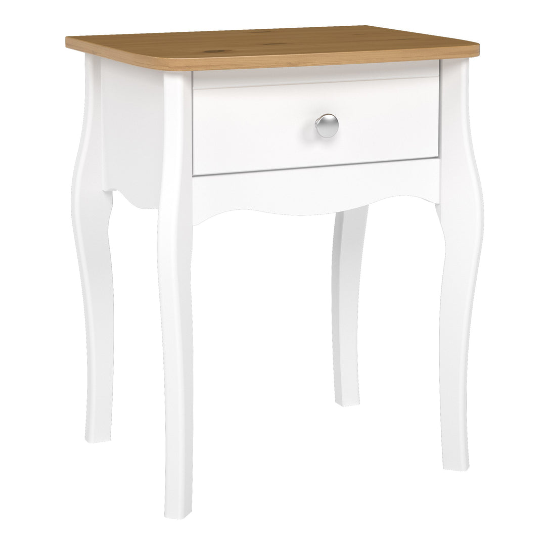 Baroque Nightstand Pure White Iced Coffee Lacquer - TidySpaces