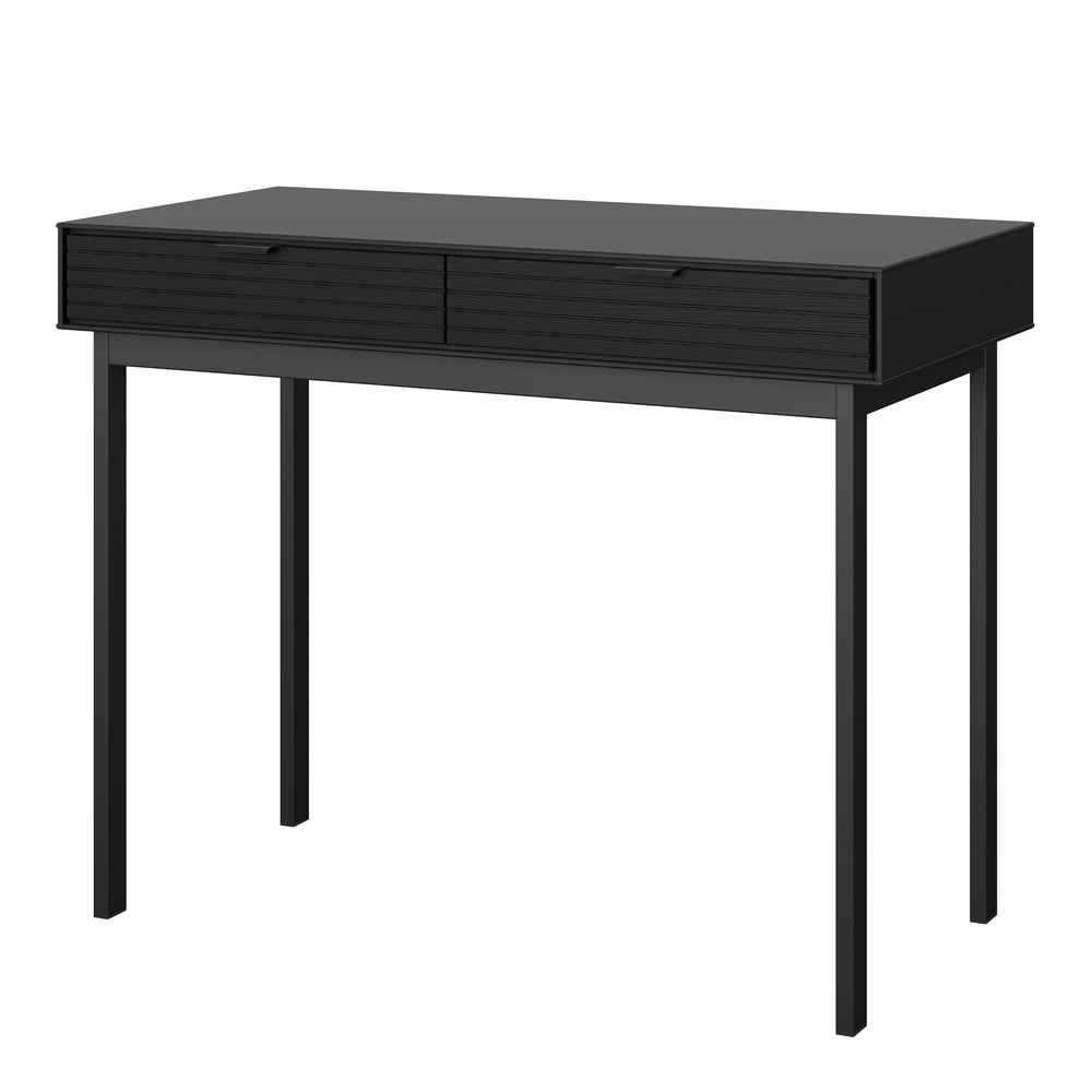 Soma Desk 2 Drawers Granulated Black Brushed Black - TidySpaces