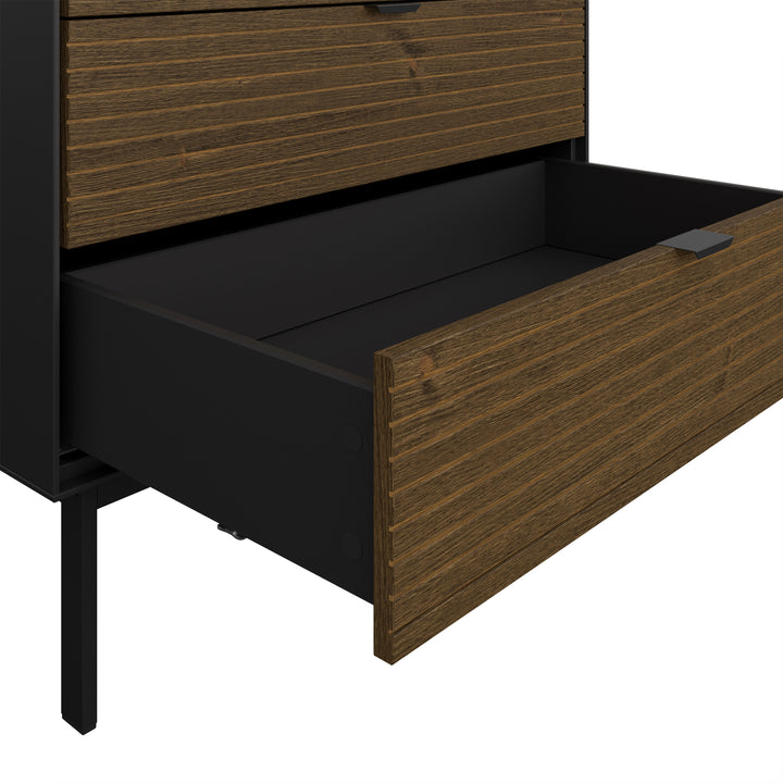 Soma Desk 2 Drawers Granulated Black Brushed espresso - TidySpaces