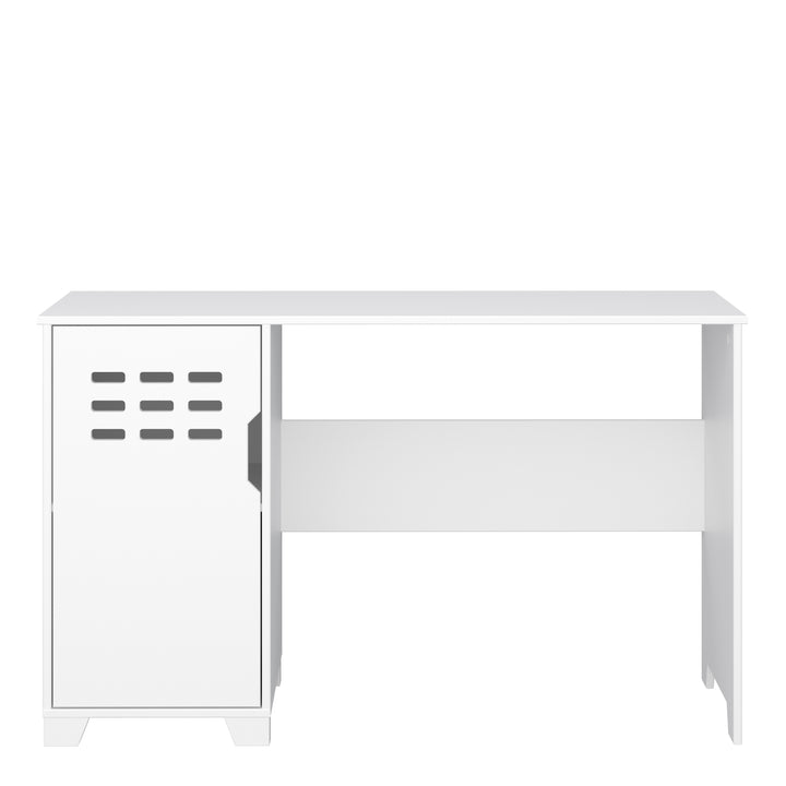Loke Desk 1 Door in Pure White - TidySpaces