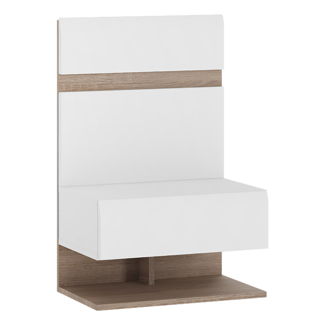 Chelsea Bedside extension for bed in White with Oak Trim - TidySpaces