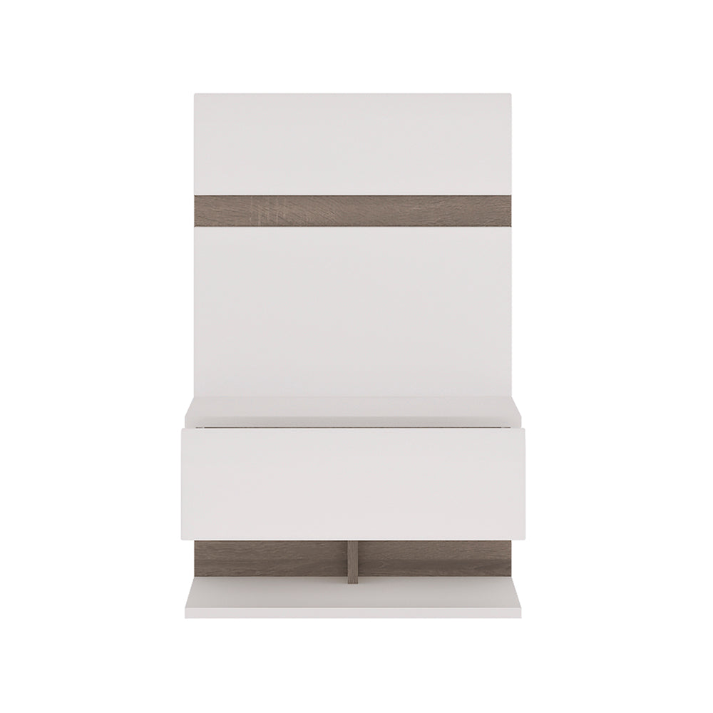 Chelsea Bedside extension for bed in White with Oak Trim - TidySpaces