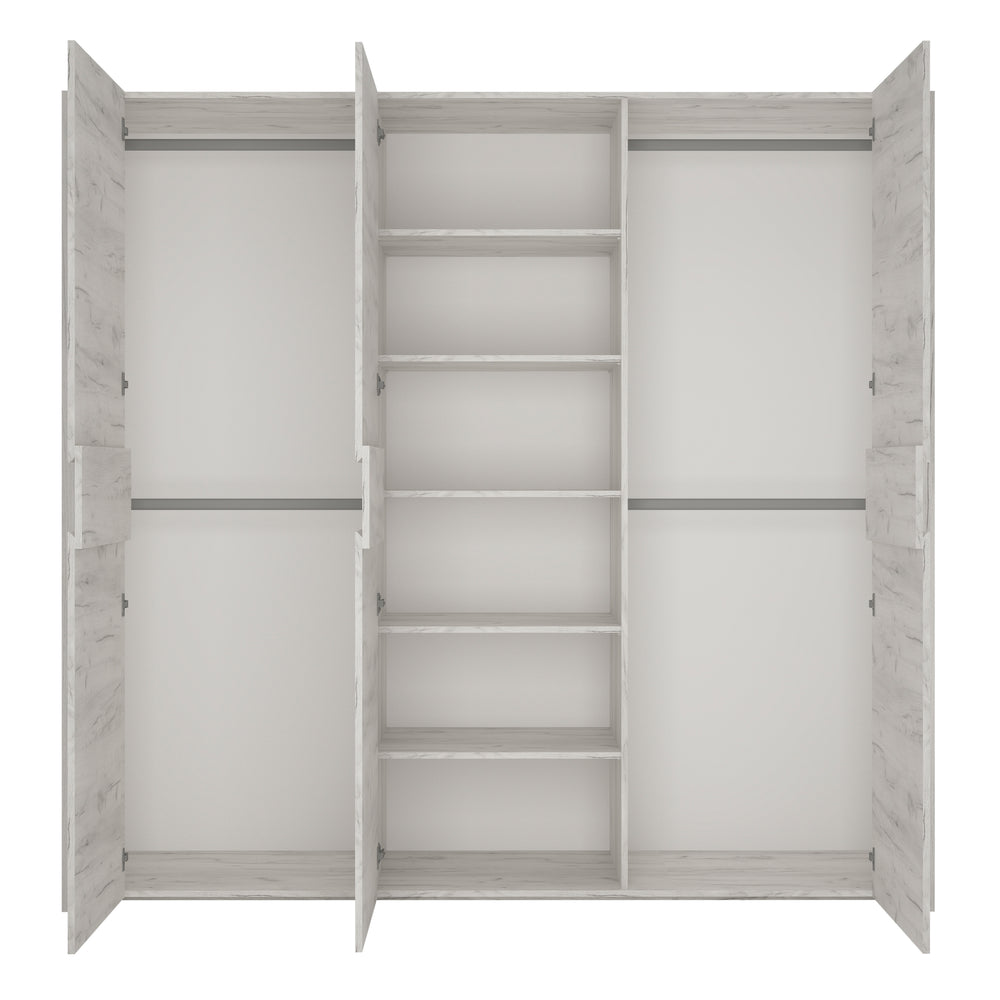 Angel 3 door wardrobe in White Craft Oak - TidySpaces