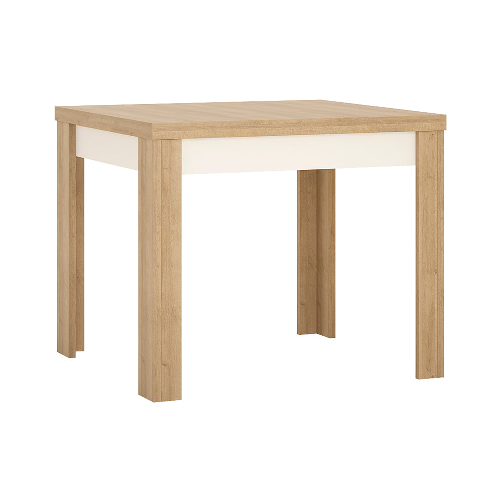 Lyon Small extending dining table 90/180cm in Riviera Oak/White High Gloss - TidySpaces