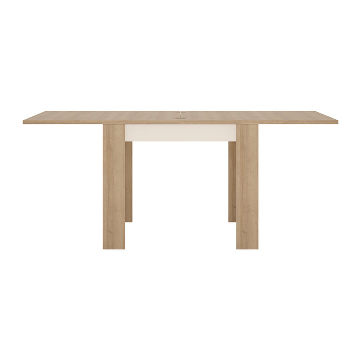 Lyon Small extending dining table 90/180cm in Riviera Oak/White High Gloss - TidySpaces