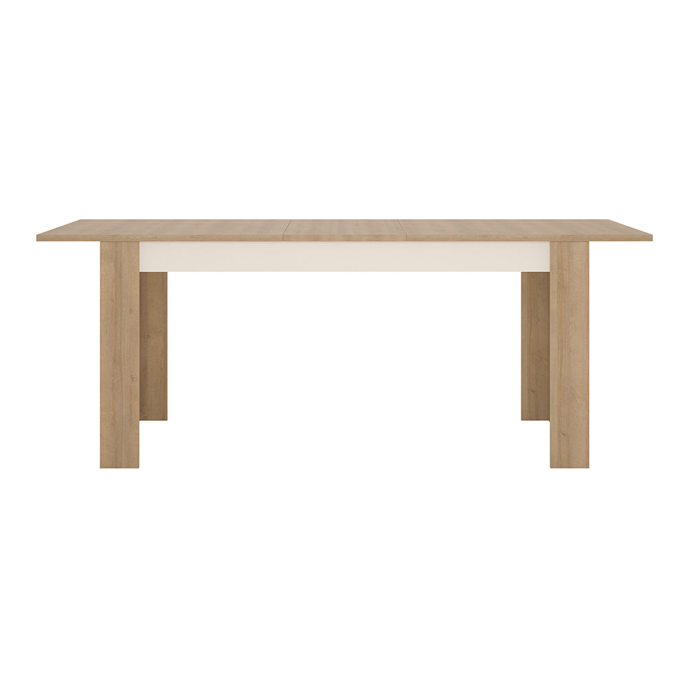 Lyon Large extending dining table 160/200 cm in Riviera Oak/White High Gloss - TidySpaces