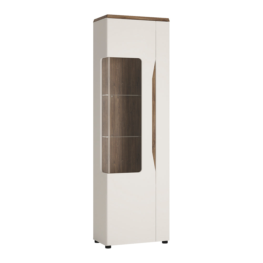 Toledo 1 door display cabinet (LH) in White and Oak - TidySpaces