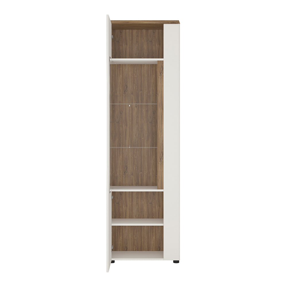 Toledo 1 door display cabinet (LH) in White and Oak - TidySpaces