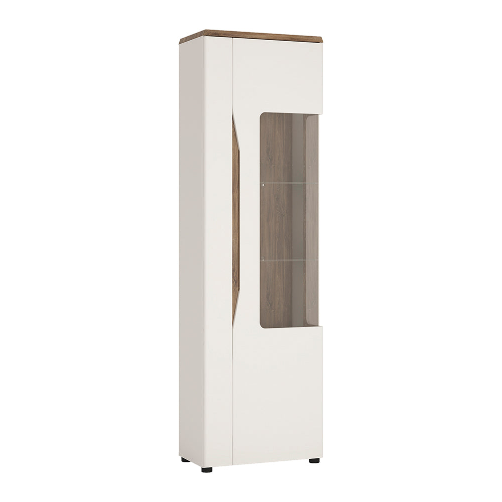 Toledo 1 door display cabinet (RH) in White and Oak - TidySpaces