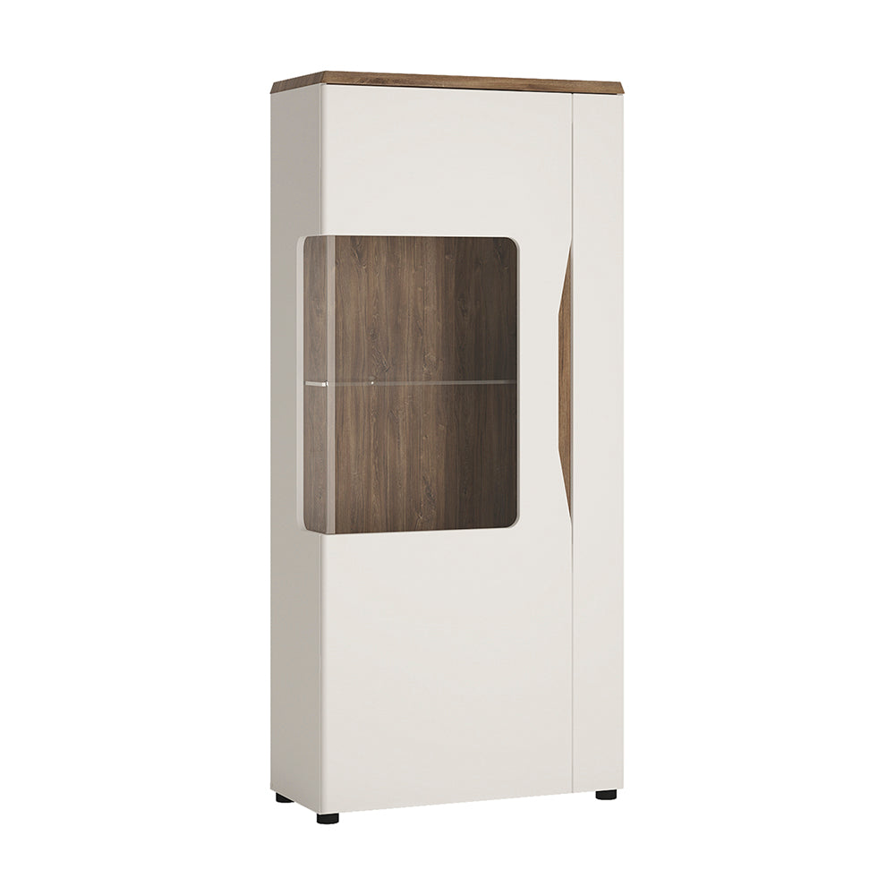 Toledo 1 door low display cabinet (LH) in White and Oak - TidySpaces