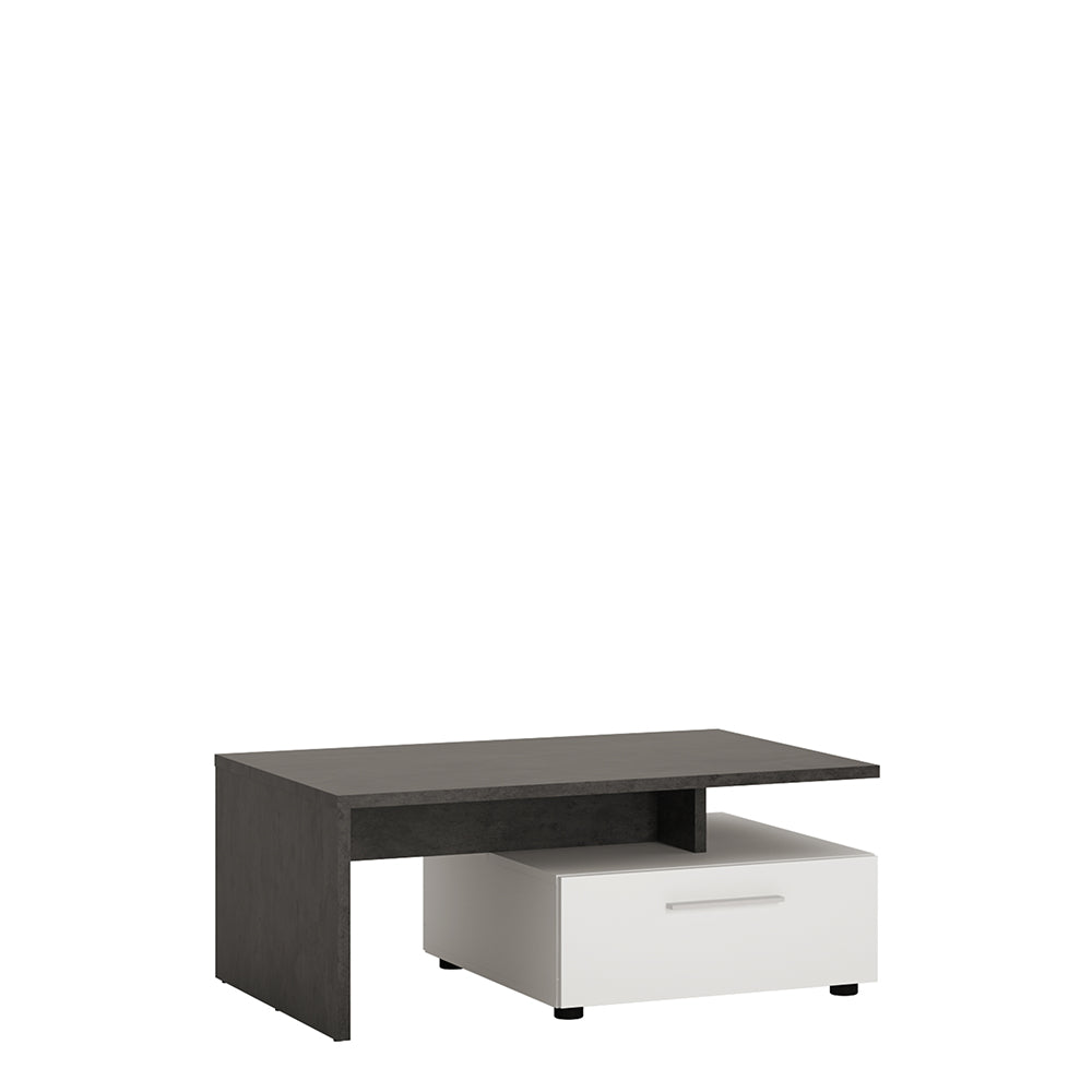 Zingaro 2 drawer coffee table in Grey and White - TidySpaces