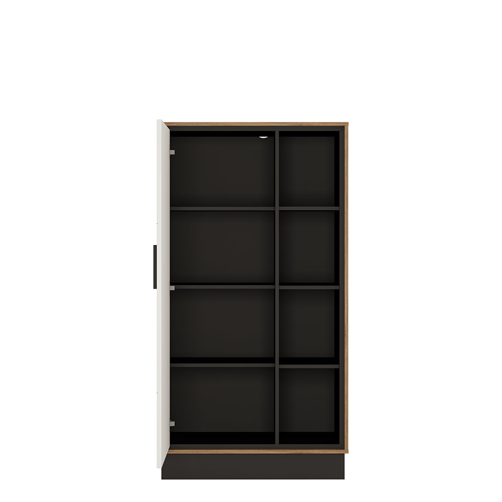 Brolo Wide 1 door bookcase in Walnut and White - TidySpaces