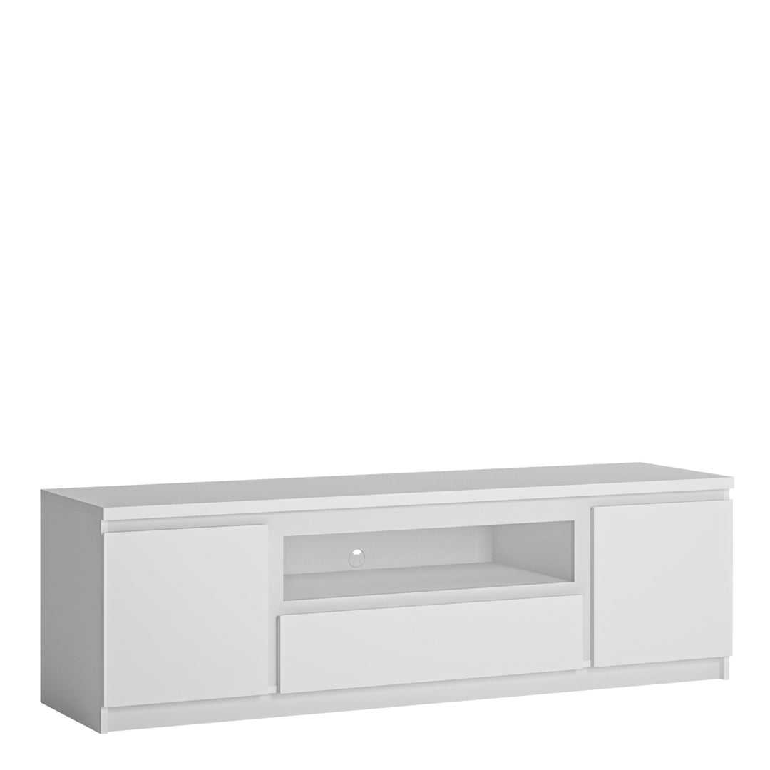 Fribo 2 door 1 drawer 166 cm wide TV cabinet in White - TidySpaces