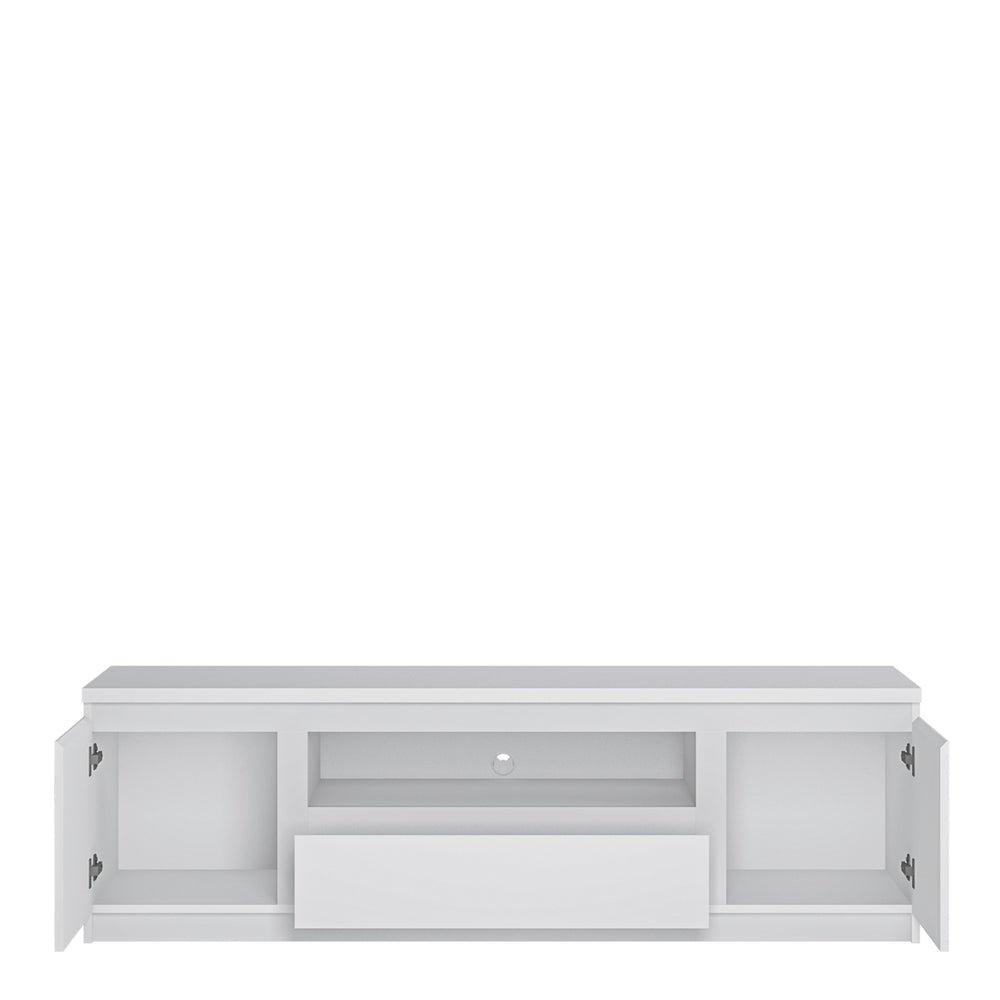 Fribo 2 door 1 drawer 166 cm wide TV cabinet in White - TidySpaces