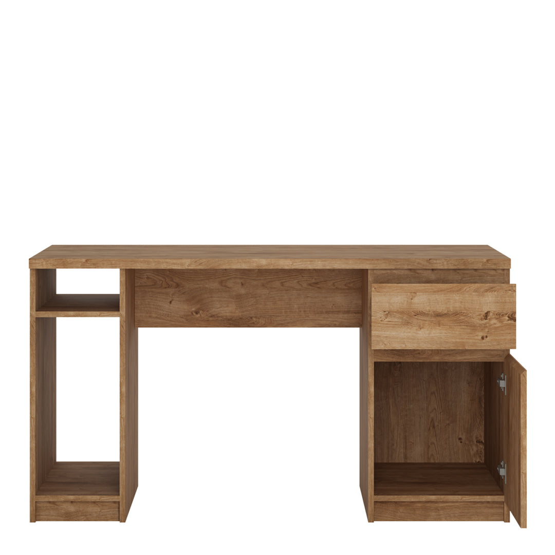 Fribo 1 door 1 drawer twin pedestal desk in Oak - TidySpaces