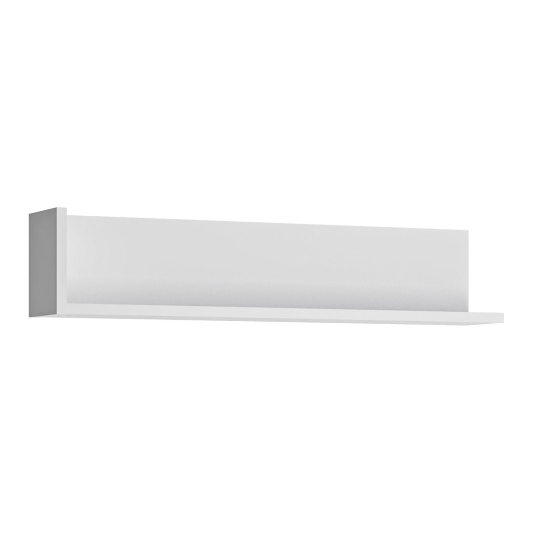 Lyon 120cm wall shelf in White and High Gloss - TidySpaces