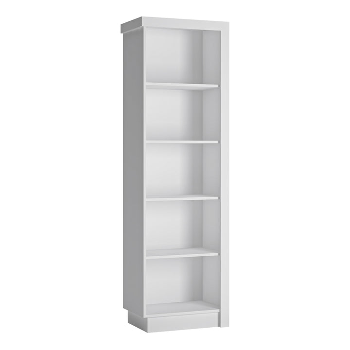 Lyon Bookcase (LH) in White and High Gloss - TidySpaces