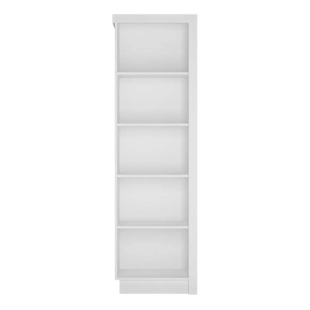 Lyon Bookcase (LH) in White and High Gloss - TidySpaces