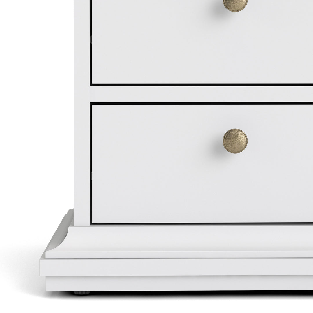 Paris Bedside 2 Drawers in White and Oak - TidySpaces