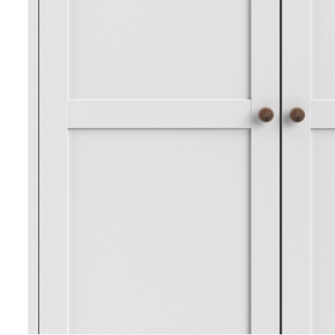 Paris Wardrobe with 3 Doors in White - TidySpaces