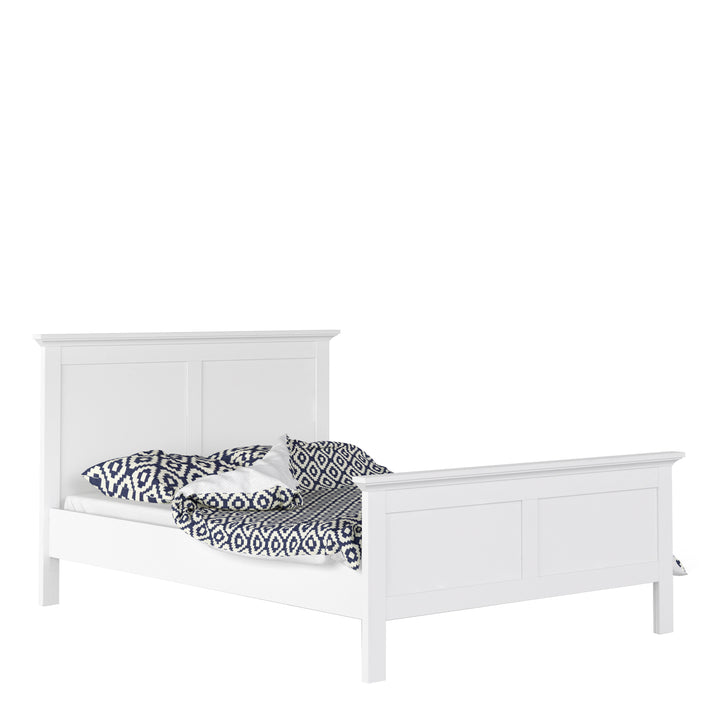 Paris Double Bed (140 x 200) in White - TidySpaces