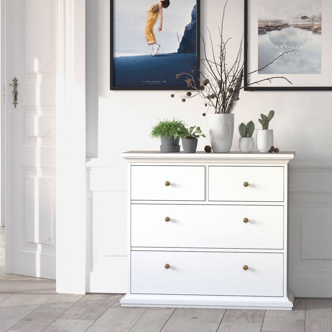 Paris Chest of 4 Drawers in White - TidySpaces