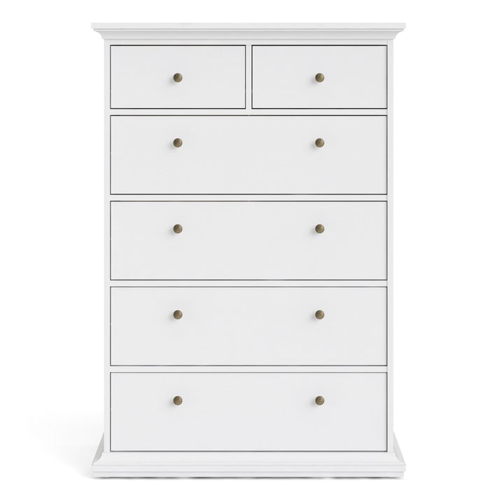 Paris Chest of 6 Drawers in White - TidySpaces