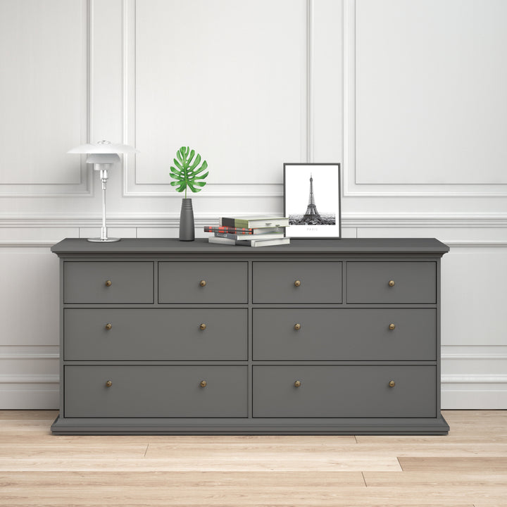 Paris Chest of 8 Drawers in Matt Grey - TidySpaces