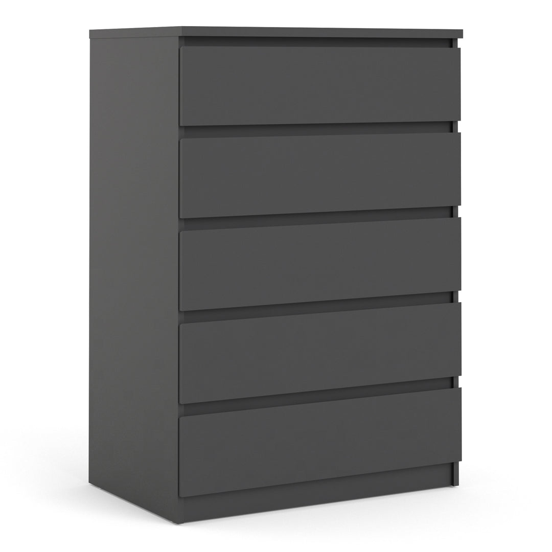 Naia Chest of 5 Drawers in Black Matt - TidySpaces