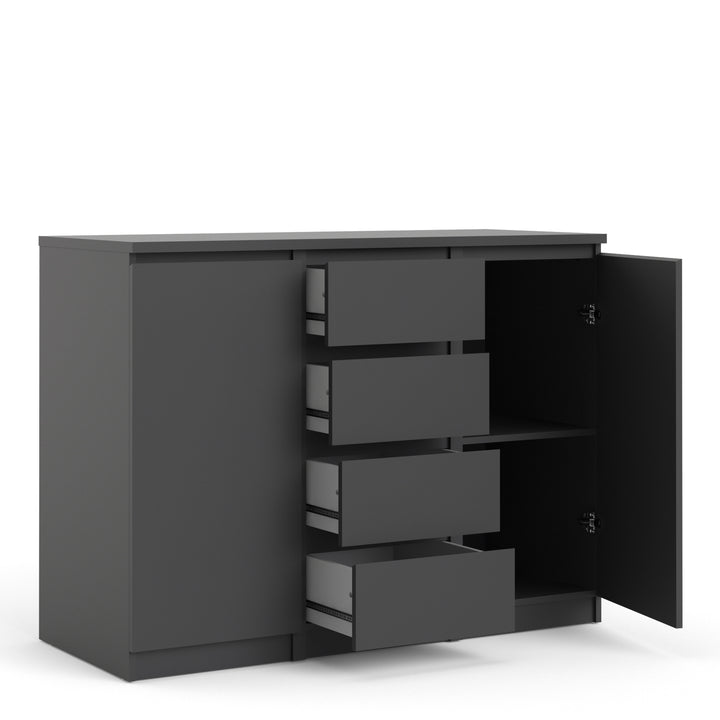 Naia Sideboard - 4 Drawers 2 Doors in Black Matt - TidySpaces