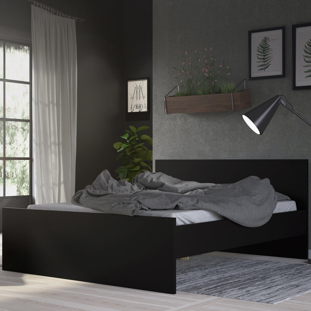 Naia Double Bed 4ft6 (140 x 190) in Black Matt - TidySpaces