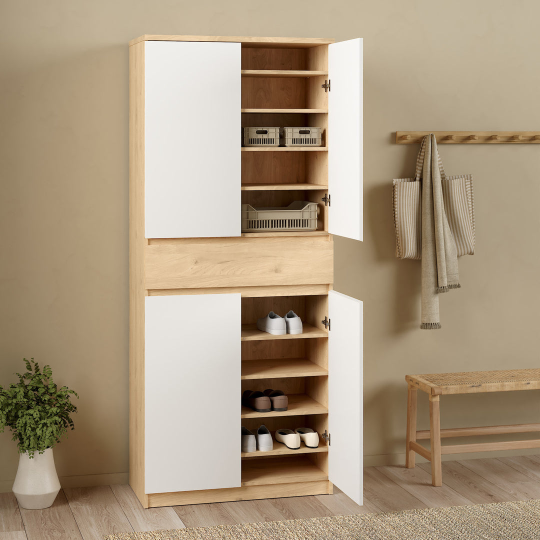 Naia Shoe Cabinet with 4 Doors + 1 Drawer - TidySpaces