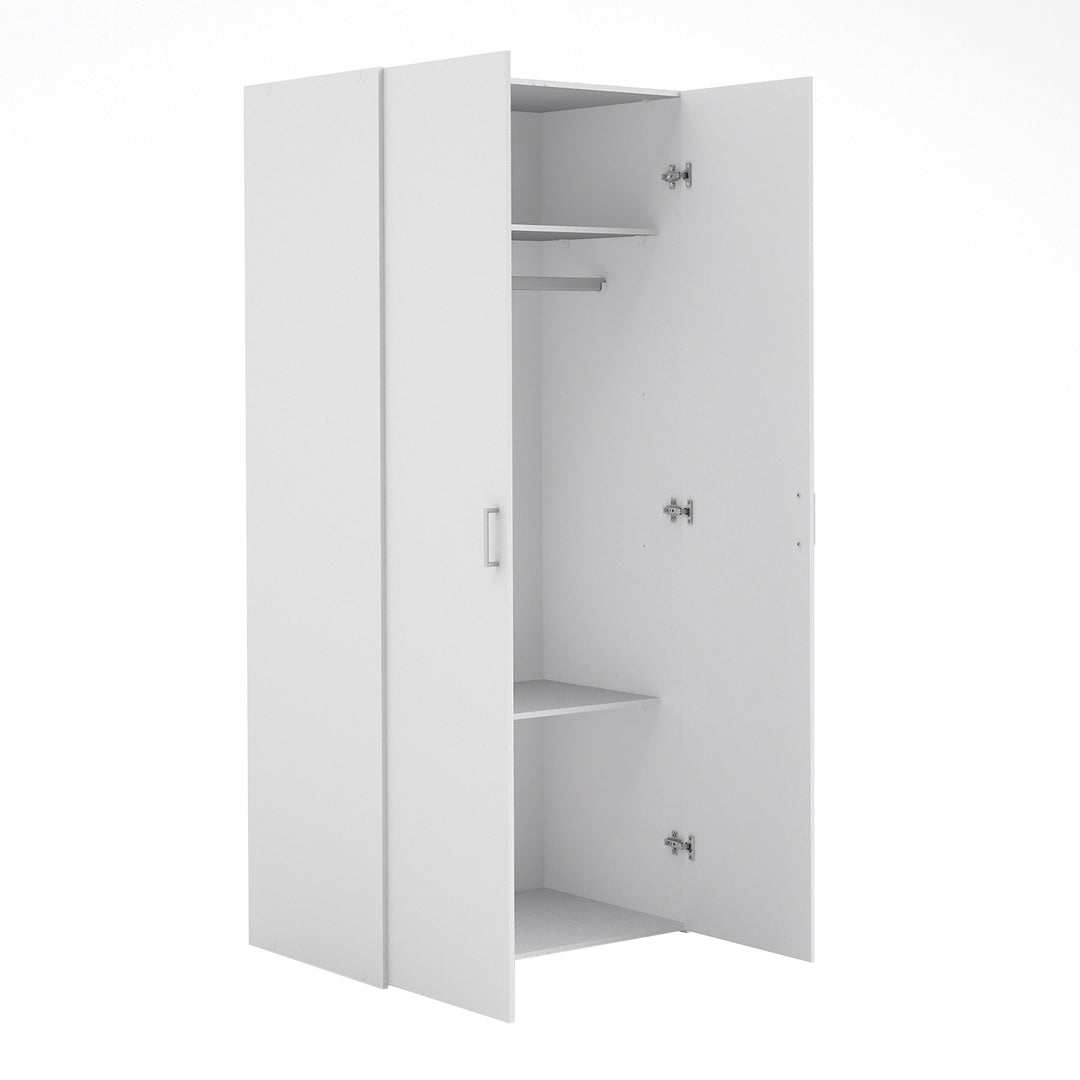 Space Wardrobe with 2 doors White 1750 - TidySpaces