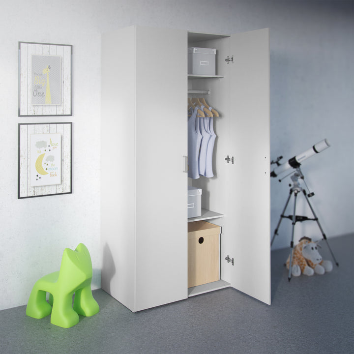 Space Wardrobe with 2 doors White 1750 - TidySpaces