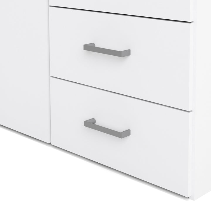 Space Wardrobe with 2 doors + 3 drawers White 1750 - TidySpaces