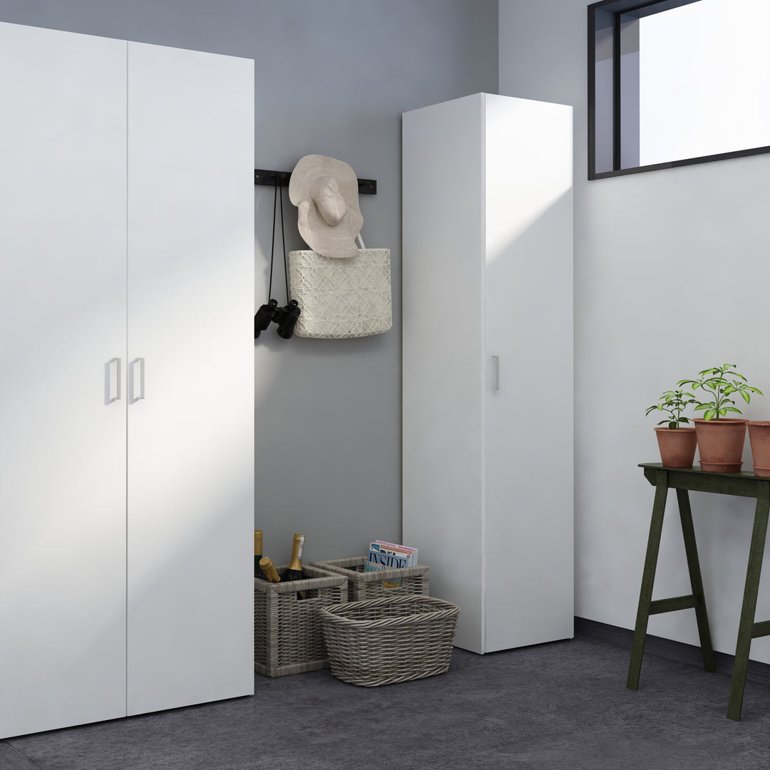 Space Wardrobe with 1 Door in White - TidySpaces