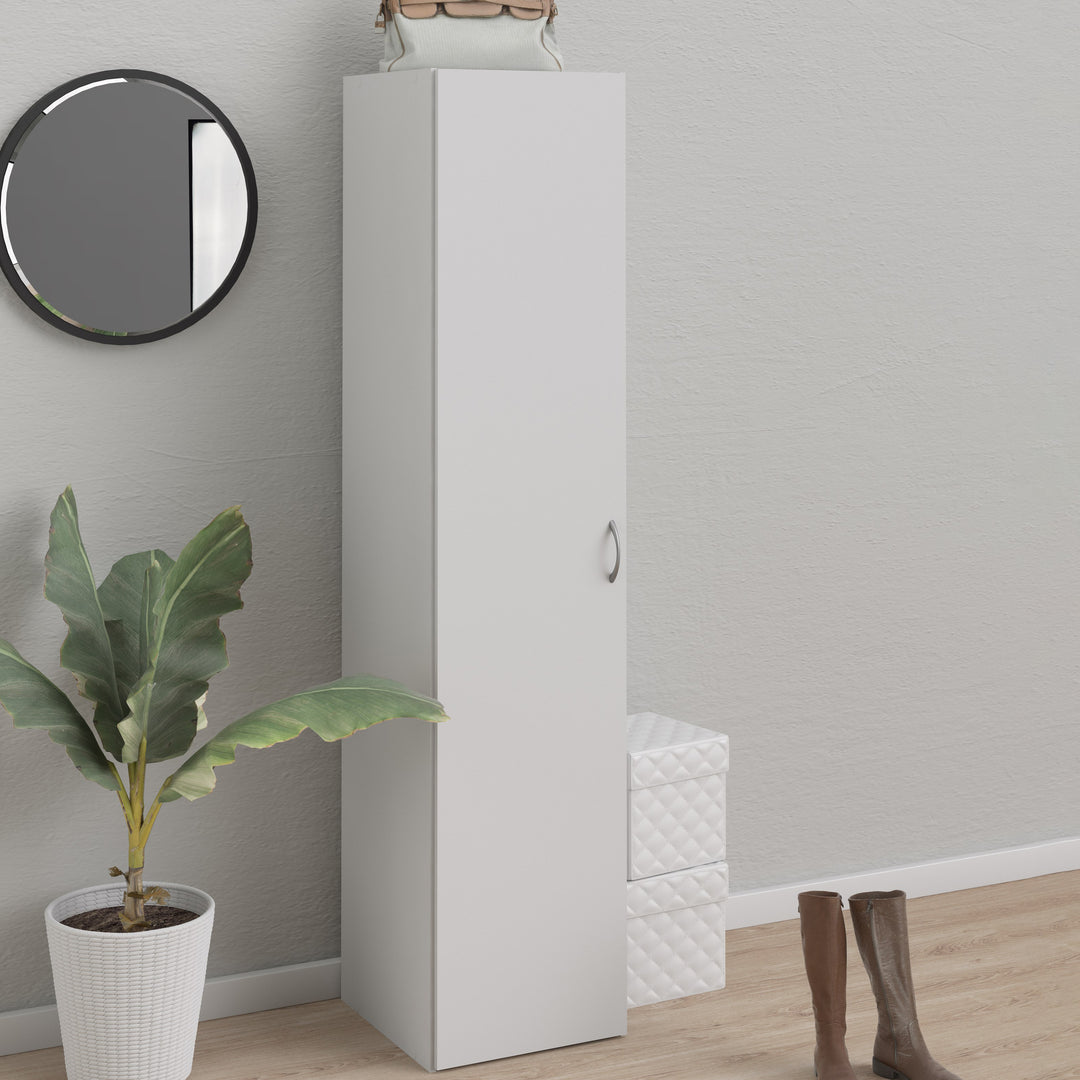 Space Wardrobe with 1 Door in White - TidySpaces