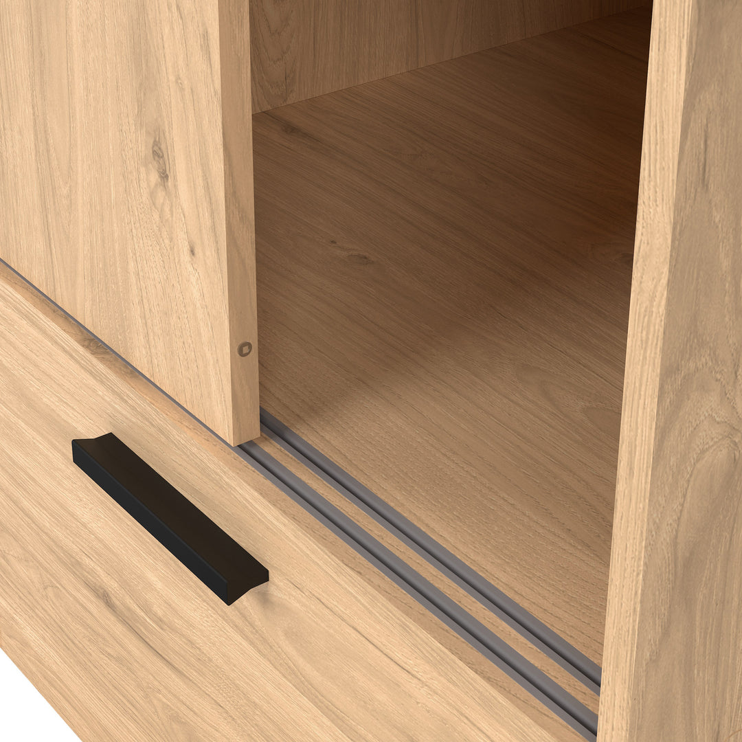 Line Wardrobe with 2 Doors + 2 Drawers in Jackson Hickory Oak - TidySpaces