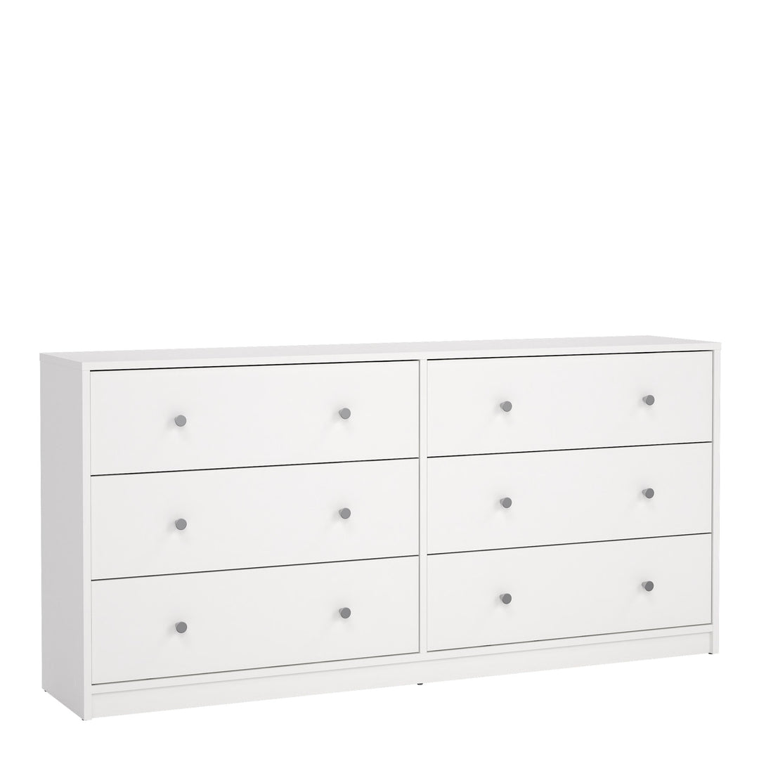 May Chest of 6 Drawers (3+3) in White - TidySpaces