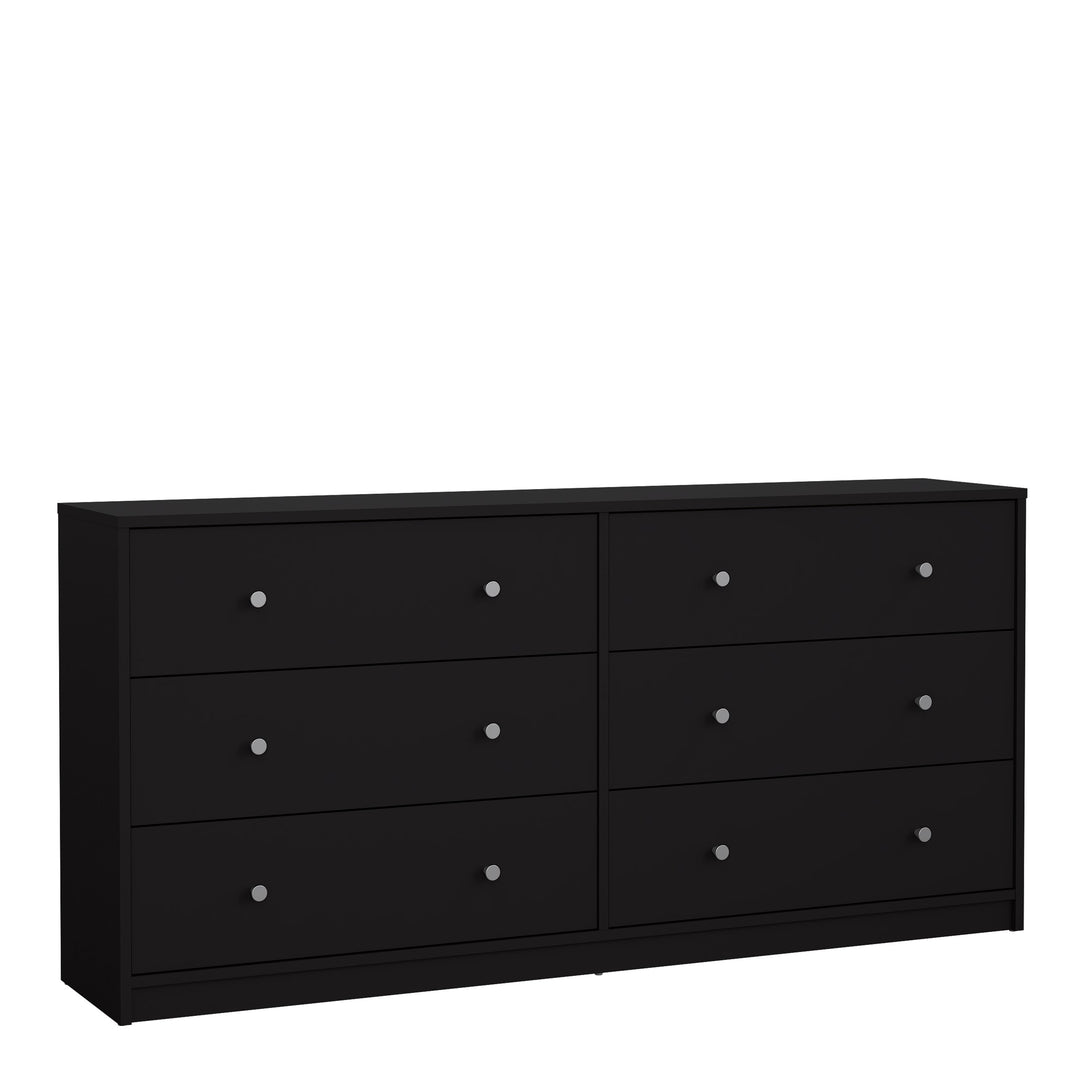 May Chest of 6 Drawers (3+3) in Black - TidySpaces