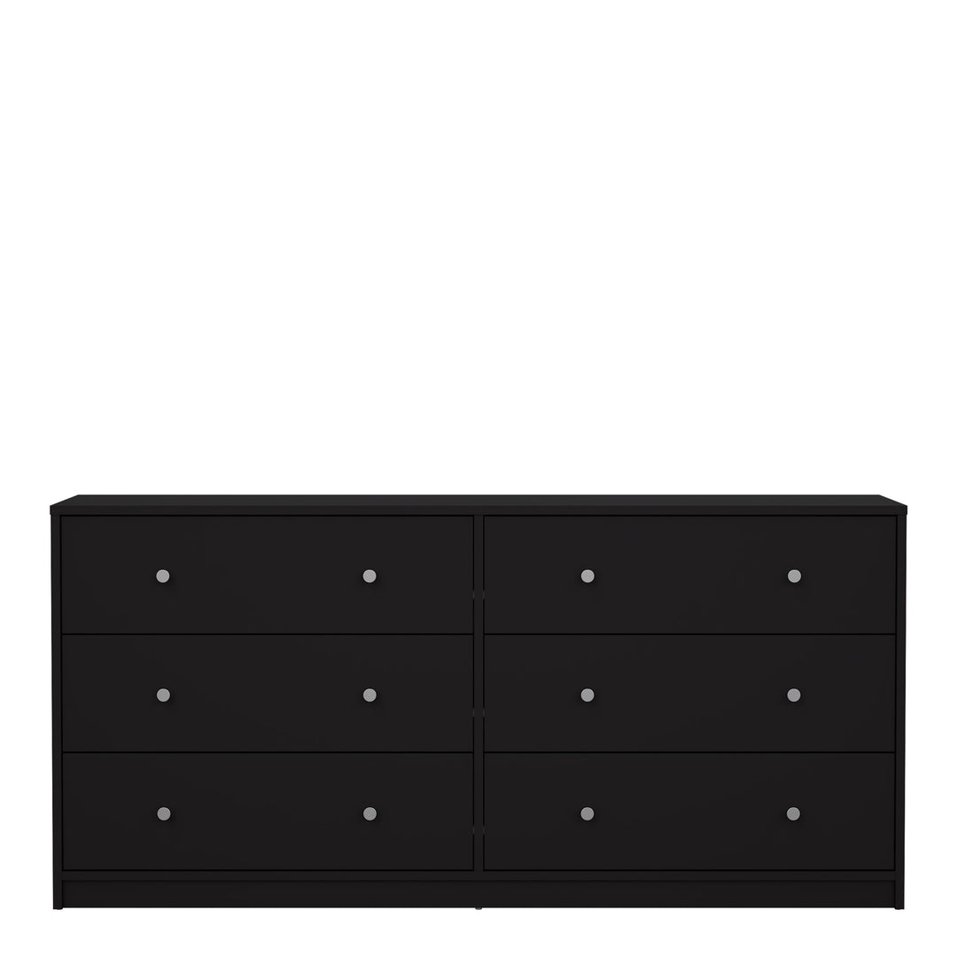 May Chest of 6 Drawers (3+3) in Black - TidySpaces