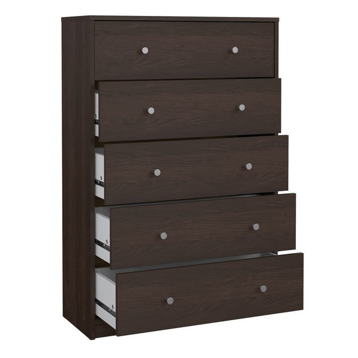 May Chest of 5 Drawers in Coffee - TidySpaces